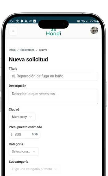Crea tu solicitud de servicio